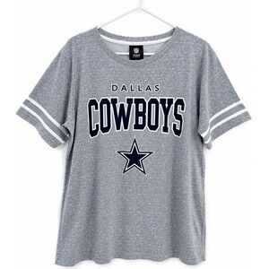 Dallas Cowboys NFL Team Apparel Men's Large Gray T Shirt Logo Football Tee L